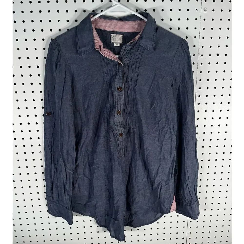 Anthropologie postage stamp button down shirt